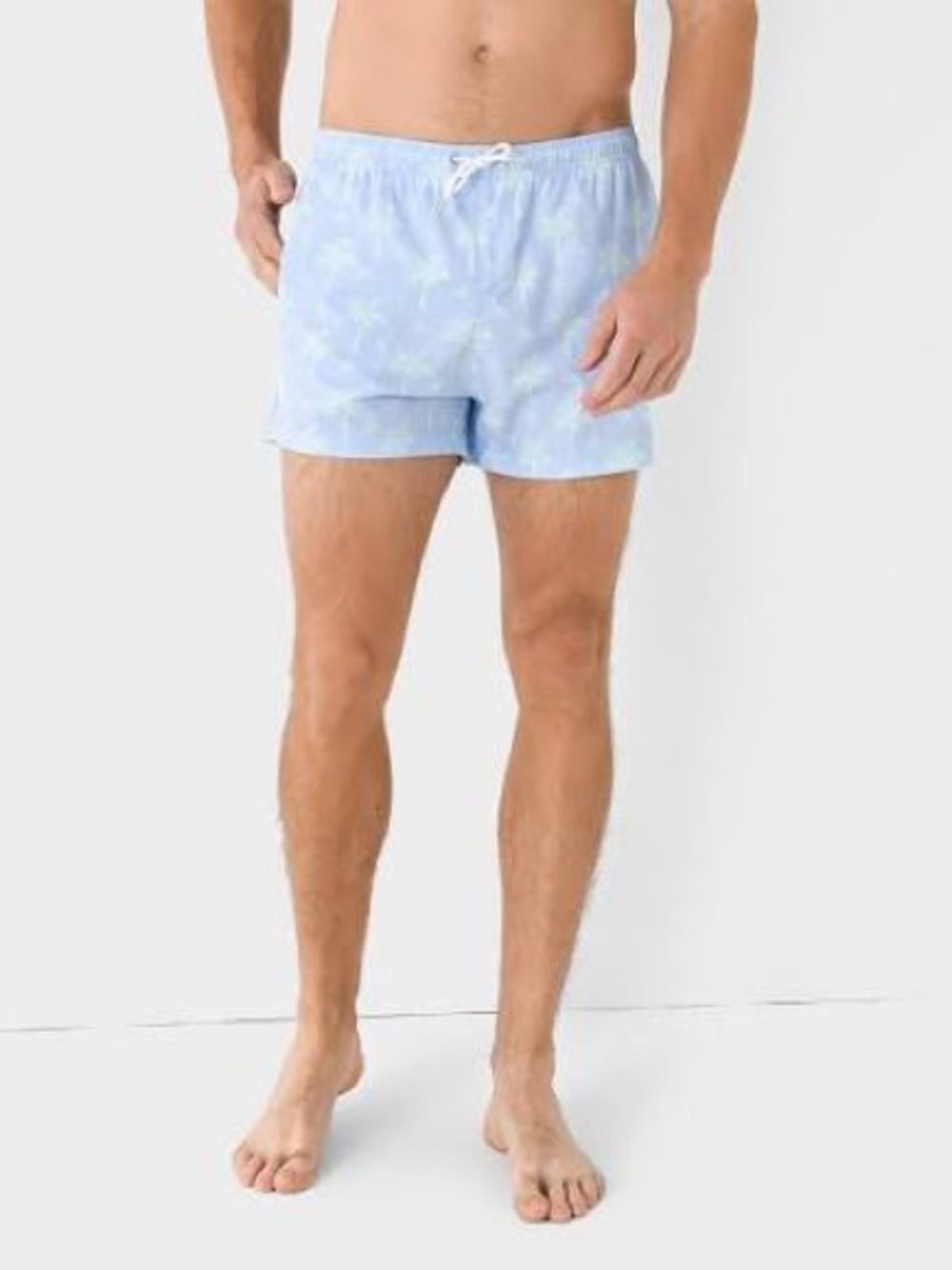 Bermies | Men's 'The Short' Swim Trunks 4.5" Inseam in Pastel Palms NWT